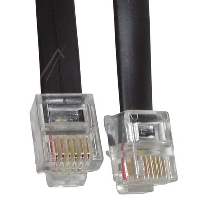 Telefoonsnoer RJ12, 6P/6C, 3,0mtr. zwart