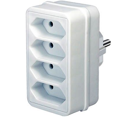 euro-adapterstekker 4-voudig
