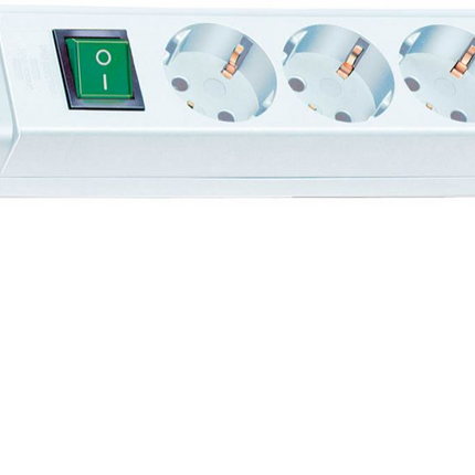 ECO-LINE tafelcontactdoos 3-voudig met schakelaar, wit 1,5m