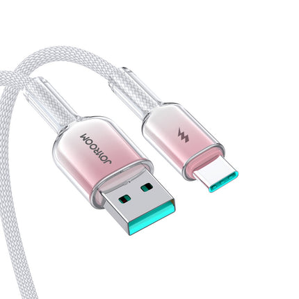 Joyroom S-A42 Crystal-Clear Series 3A USB-A - USB-C kabel 1,2 m - wit
