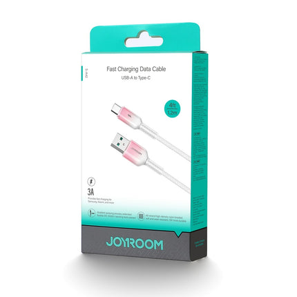 Joyroom S-A42 Crystal-Clear Series 3A USB-A - USB-C kabel 1,2 m - wit
