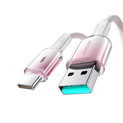 Joyroom S-A42 Crystal-Clear Series 3A USB-A - USB-C kabel 1,2 m - wit