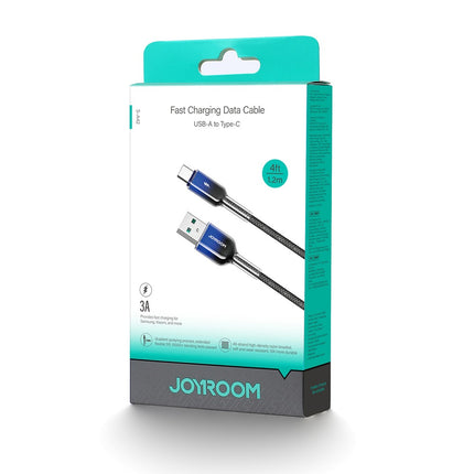Joyroom S-A42 Crystal-Clear Series 3A USB-A - USB-C kabel 1,2 m - zwart