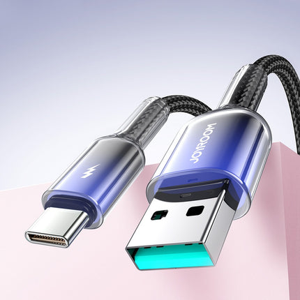 Joyroom S-A42 Crystal-Clear Series 3A USB-A - USB-C kabel 1,2 m - zwart