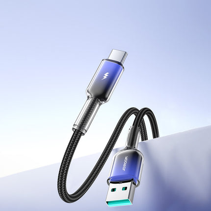 Joyroom S-A42 Crystal-Clear Series 3A USB-A - USB-C kabel 1,2 m - zwart