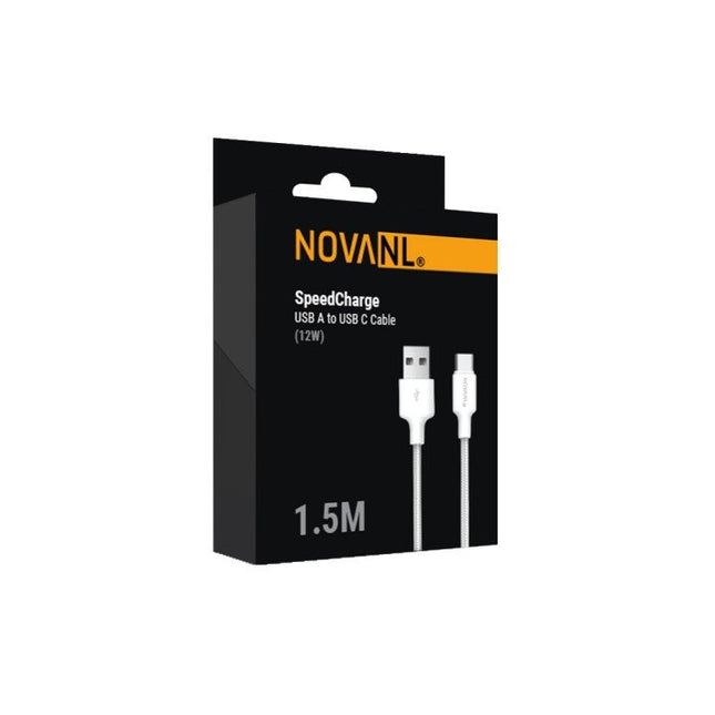 NOVANL SpeedCharge USB A to USB-C Cable 12W (1.5M) White