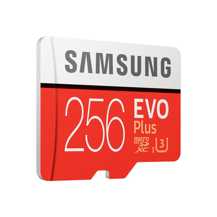 Samsung EVO Plus 256 GB microSDXC UHS-I U3 100 MB/s Full HD & 4K UHD Memory Card with Adapter (MB-MC256GA) - Red/White