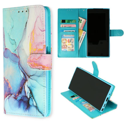 Samsung A54 - Bookcase Print - Marmer Roze-Blauw