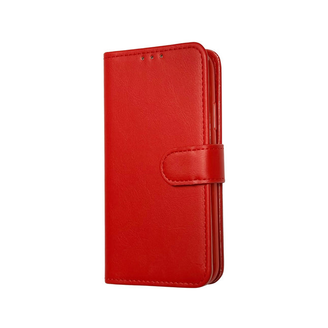 iPhone 11 Hülle, rotes Bücherregal, Brieftaschenhülle