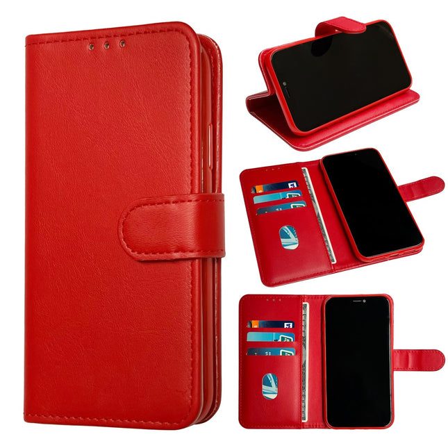 iPhone 11 Hülle, rotes Bücherregal, Brieftaschenhülle