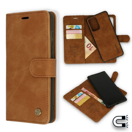 Hoesje voor Samsung S21 FE - Bookcase - Bruin 2-in-1 Magnetic Case