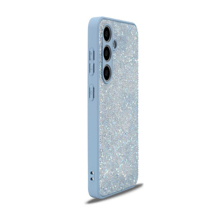 Samsung Galaxy S25 hoesje blauw Glitter Backcover