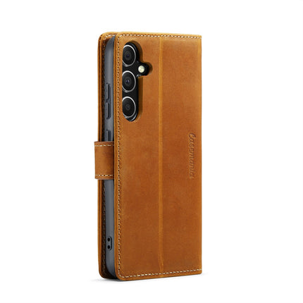 Samsung Galaxy S24 hoesje Luxe Real Leather wallet sboekcase bruin