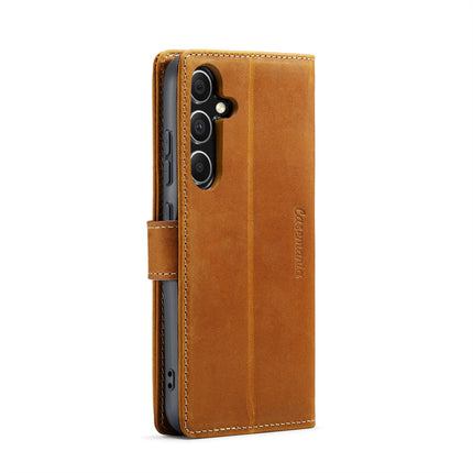 Samsung Galaxy S24 Plus hoesje Luxe Real Leather wallet sboekcase bruin