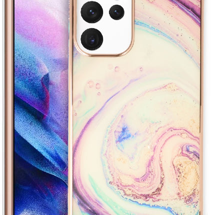 Samsung S24 Ultra Hoesje Marmer Backcover Case galaxy