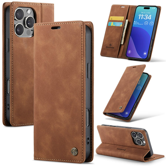 iPhone 16 Pro Max hoesje magneet wallet boekcase bruin