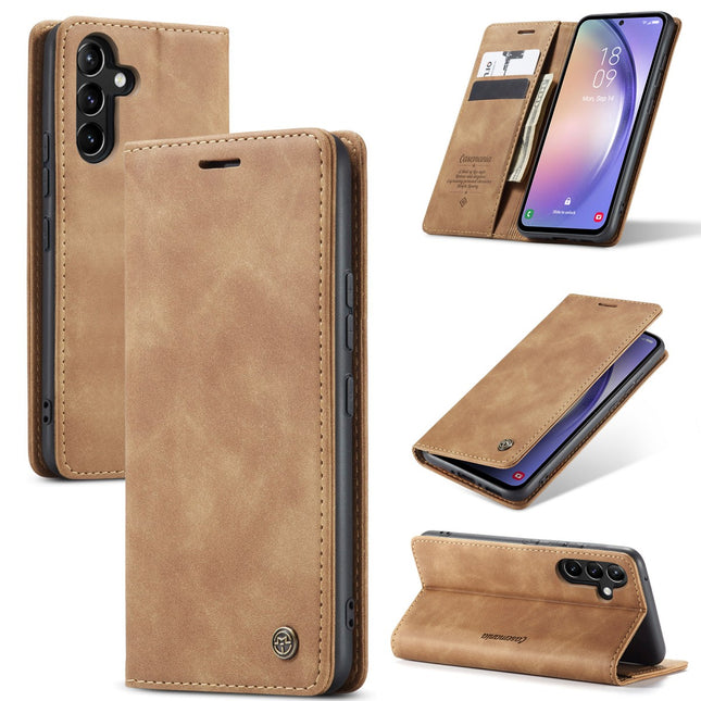 Samsung Galaxy A15 hoesje bookcase mapje wallet bruin