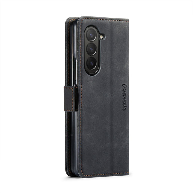 Samsung Z Fold 5 Hülle Bookcase Wallet Case Schwarz mit Platz für Karten