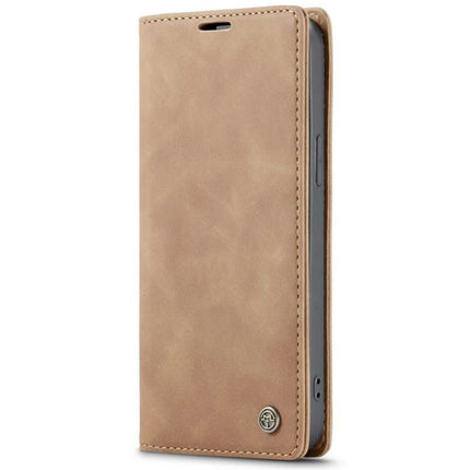 CaseMania Vintage Slim Bookcase Tan - iPhone 14 Pro Max hoesje