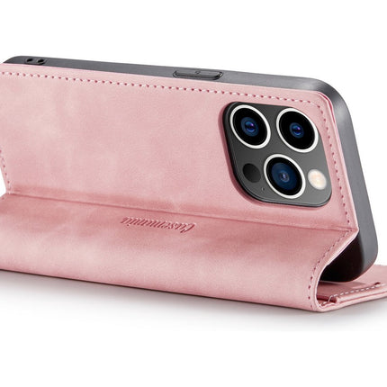 CaseMania Vintage Slim Bookcase Roze - iPhone 14 Pro Max hoesje