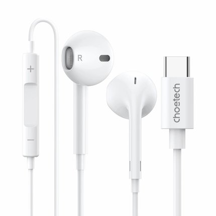 Choetech USB-C In-Ear Hoofdtelefoon 1.2m - Wit