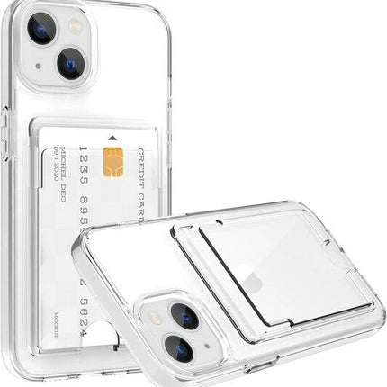 iPhone 15 Hülle transparent mit Platz auf der Rückseite für eine Karte
