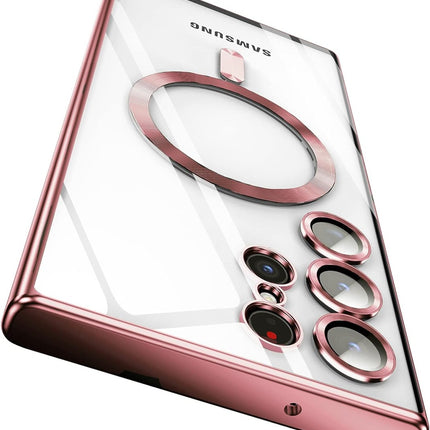 Clear Magnetic Magsafe Lens Protection Case - Samsung S22 - Rosegoud