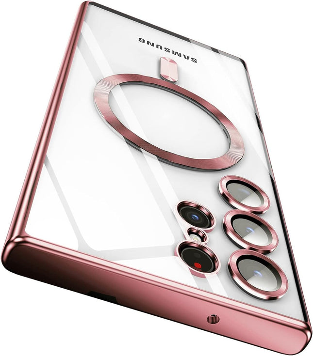 Klare magnetische Magsafe-Objektivschutzhülle – Samsung S22 – Roségold