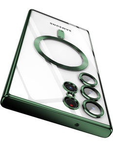 Samsung Galaxy S24 Ultra Hülle grün Klare magnetische Magsafe Linsenschutzhülle