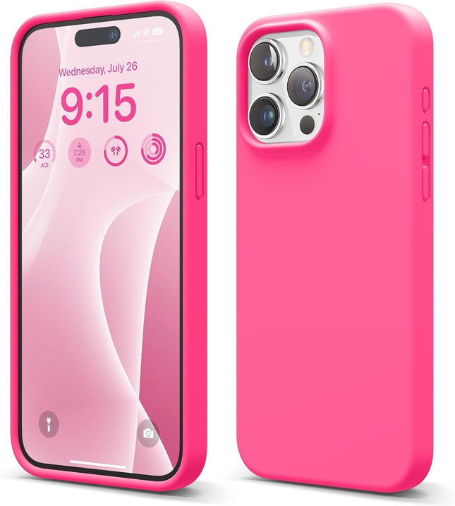 iPhone 16 Pro Max hoesje silicone case cover fuchsia