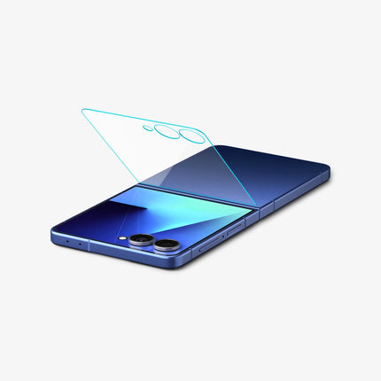 Screenprotector voor buitenscherm en achterkant Samsung Galaxy Z Flip 8 compatibiliteit met alle hoesjes