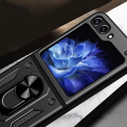 Samsung Z Flip 5 Hülle Case Backcover Schwarz mit Magnetring