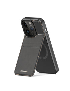 3-in-1 hoesje voor iPhone 14 Pro Max met MagSafe-portemonnee RFID-blokkeerstandaard Dux Ducis Rafi Mag - zwart