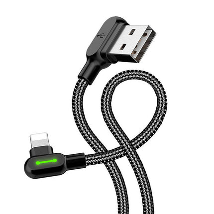 Hoek USB Lightning-kabel Mcdodo CA-4671 LED, 1,2 m (zwart)