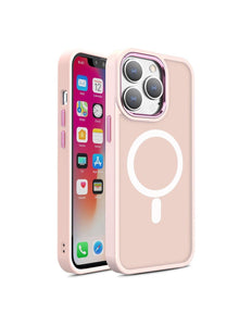 iPhone 15 Matte hoesje Magsafe roze