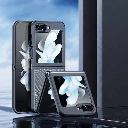 Samsung Galaxy Z Flip5 5G Flip Ledertasche Wallet Back Cover Dux Ducis Brille - Schwarz