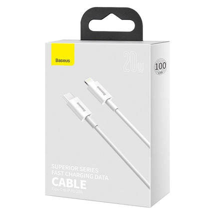 Baseus Superior Kabel USB Type C - Lightning Power Delivery 20 W 1 m Wit (CATLYS-A02)
