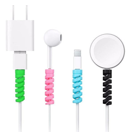 Cable protection cover (4 pieces) spring protection against plug damage (random colors)