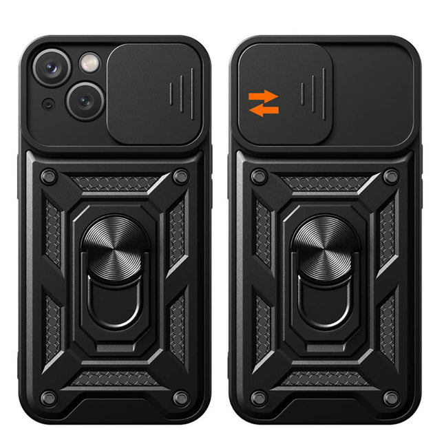 iPhone 15 Hülle Hybrid Armor Camshield Magnet schwarz