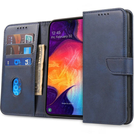Samsung Galaxy A14 hoesje boekcase wallet case donker blauw cover