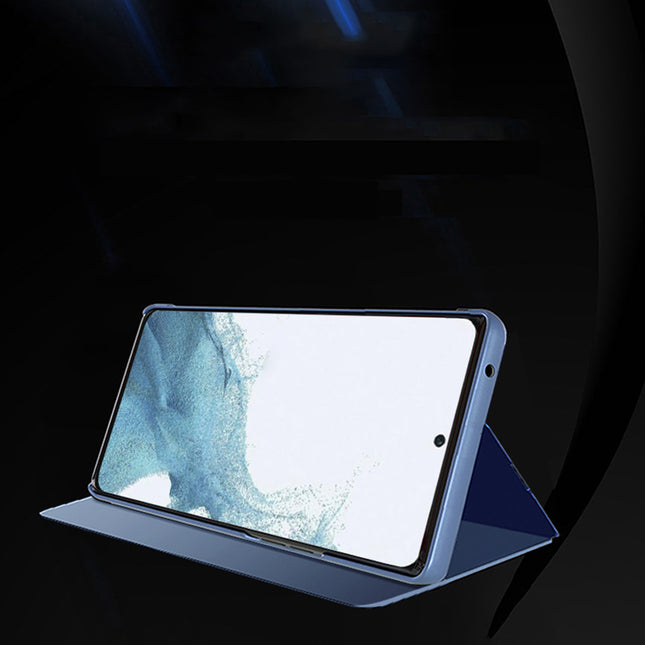 Clear View Case Cover für Samsung Galaxy A24 Flip Cover blau