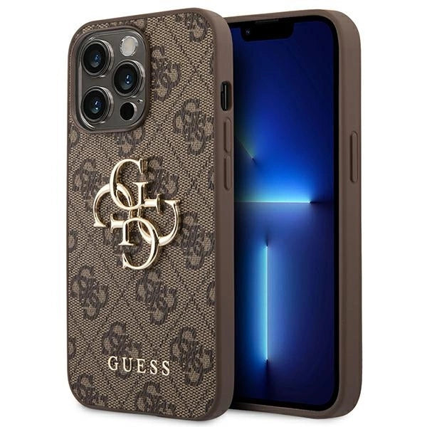 Guess GUHCP14L4GGMBR iPhone 14 Pro 6,1" bruin/bruine hardcase 4G groot metalen logo