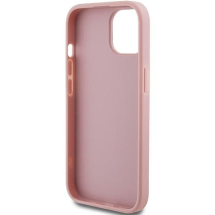 Guess Glitter Script Big 4G hoesje voor iPhone 15 - roze