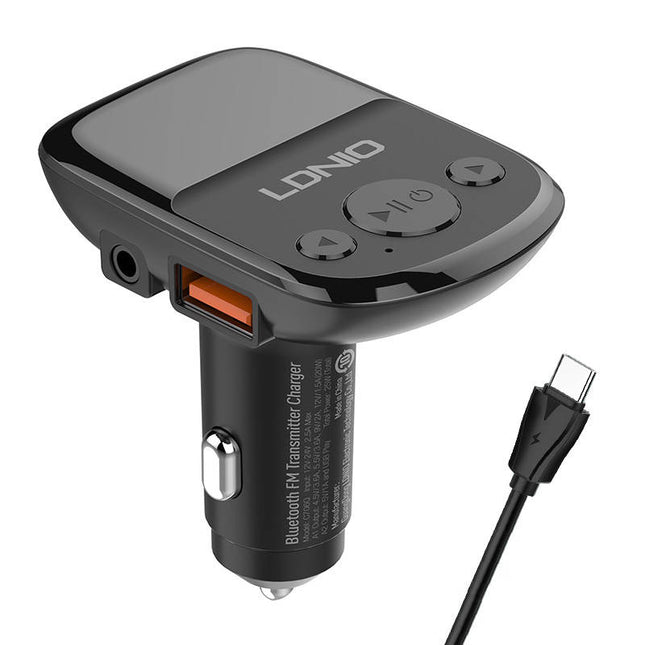 LDNIO Bluetooth C706Q, 2USB, AUX transmitter FM + USB-C cable
