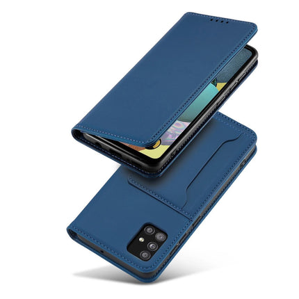 Magneetkaarthoesje voor Samsung Galaxy A52 5G zakje portemonnee kaarthouder blauw