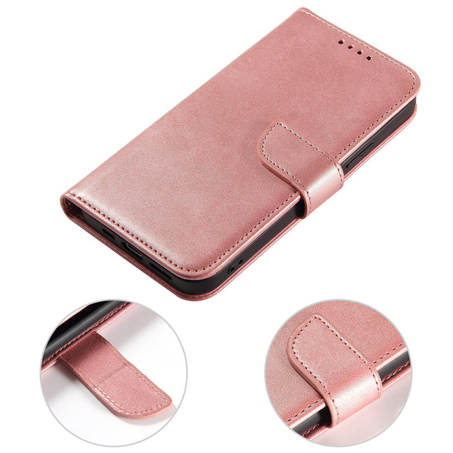iPhone 15 Pro Max Hülle Bücherregal Wallet Case mit Platz für Karten magnetisch rosa