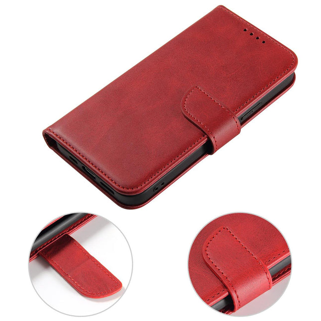 iPhone 15 Pro Max case bookcase wallet case with space for cards magnet red