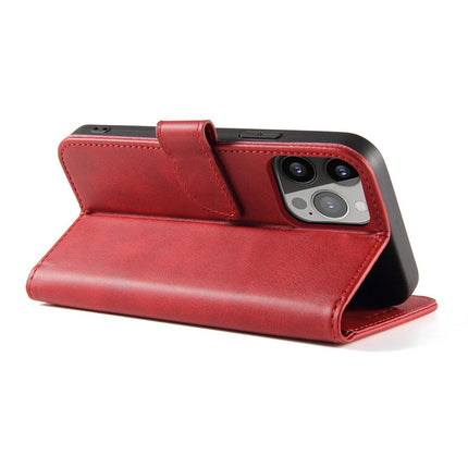 iPhone 15 Pro hoesje boekcase wallet case met ruimte voor pasjes magneet rood