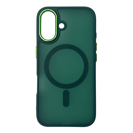 Hoesje voor iPhone 16 Magsafe Glossy Frosted Magnetic Groen