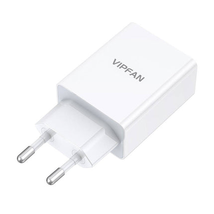 Ladegerät Vipfan E03, 1x USB, 18W, QC 3.0 + Lightning-Kabel (weiß)